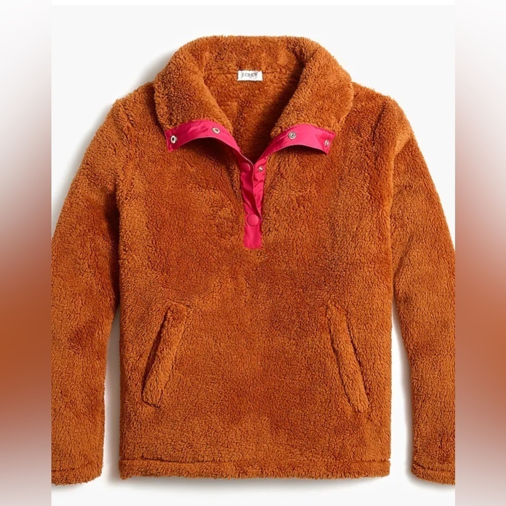 J.Crew Sherpa pullover with pockets size medium